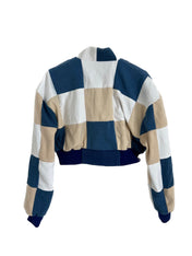 VESTE EN JEAN PATCHWORK.