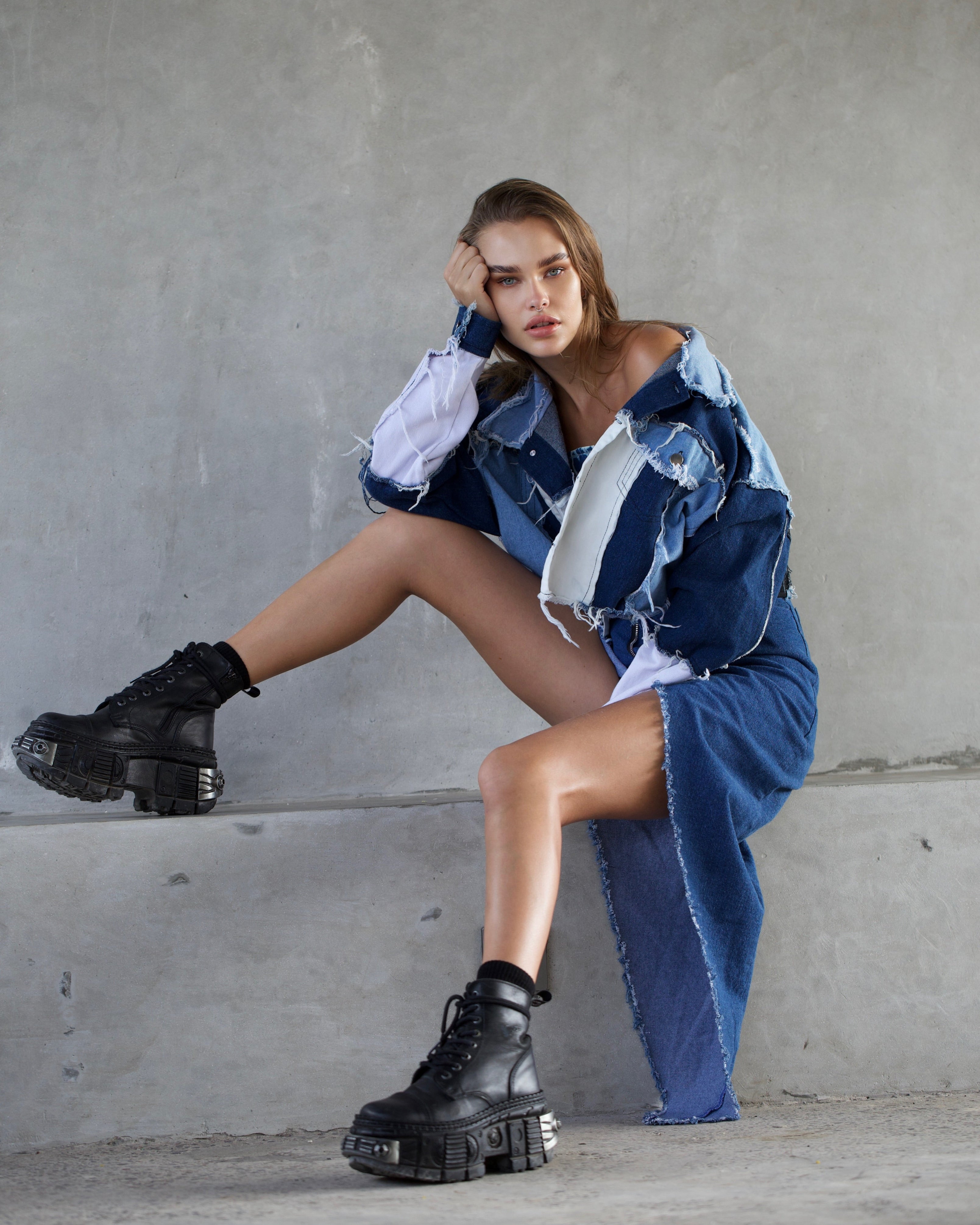 DENIM PATCHWORK JACKET.