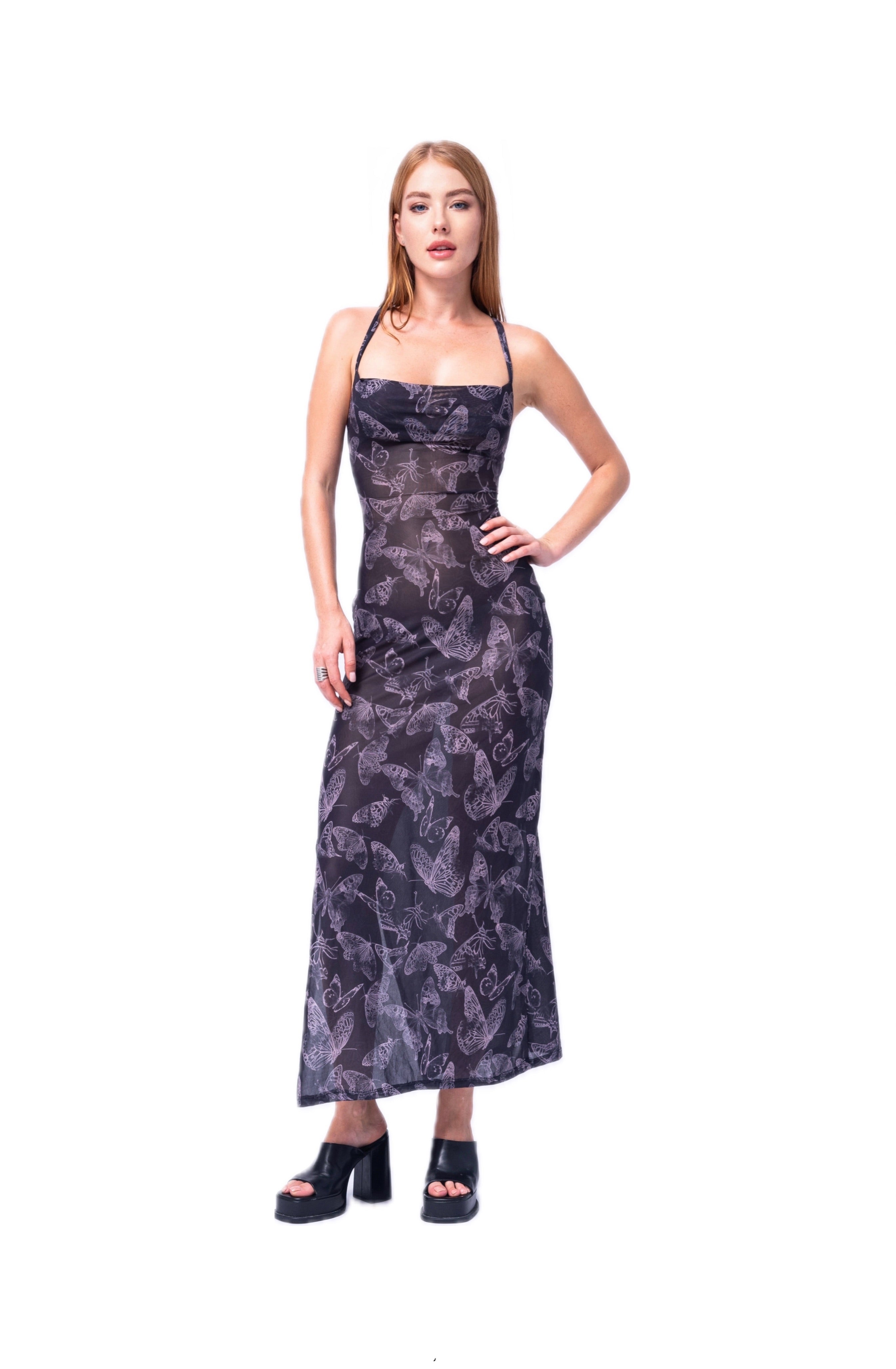 DRESS TRANSPARENT BUTTERFLY