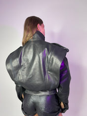 Leather jacket shldr