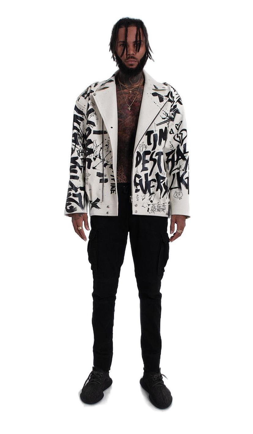 Custom faux leather jacket