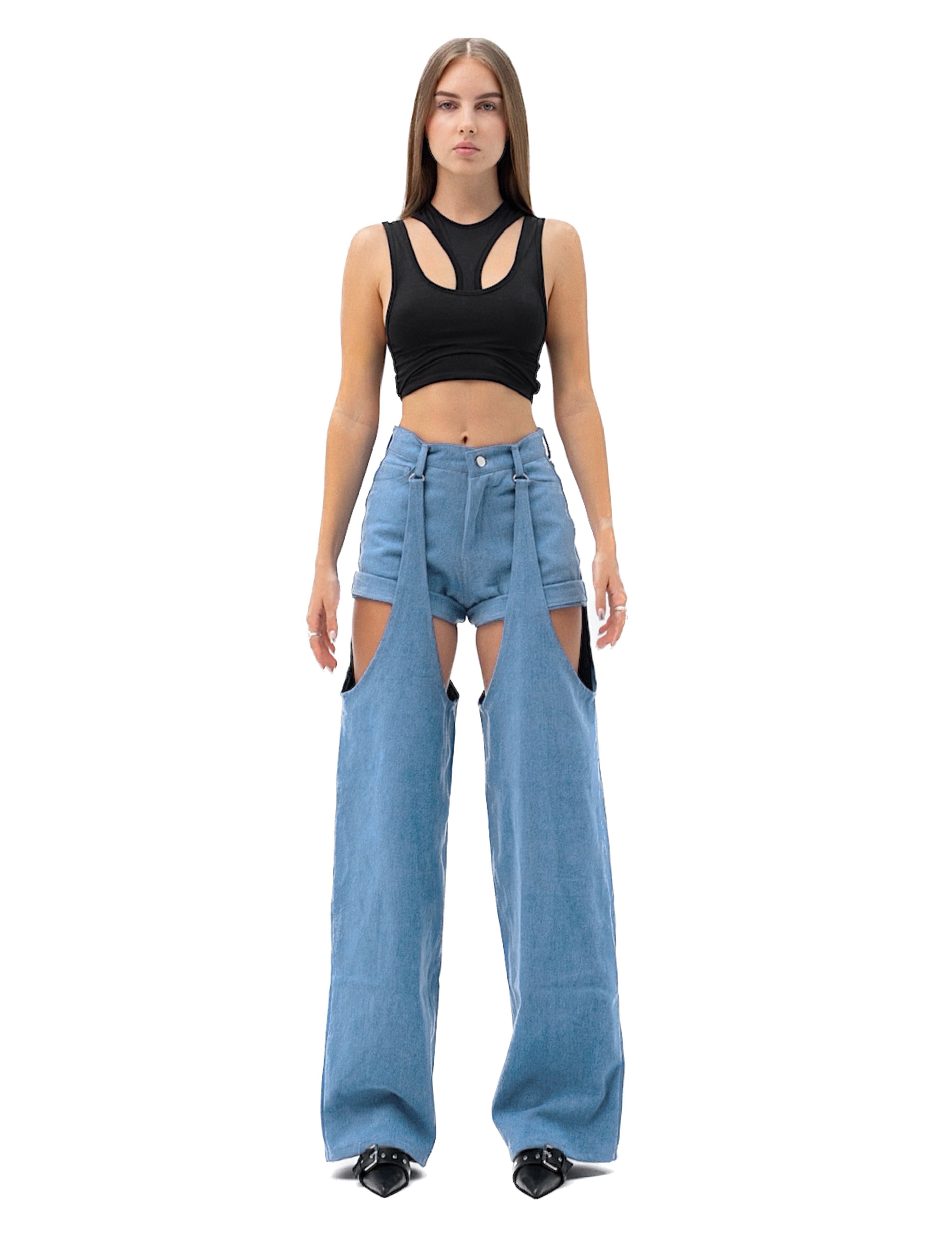 DENIM SHORT PANTS.